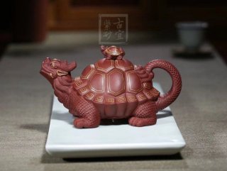 《金龜出?！芬伺d紫砂壺高級工藝美術(shù)師純手工底槽青創(chuàng)新壺茶壺紫砂茶具