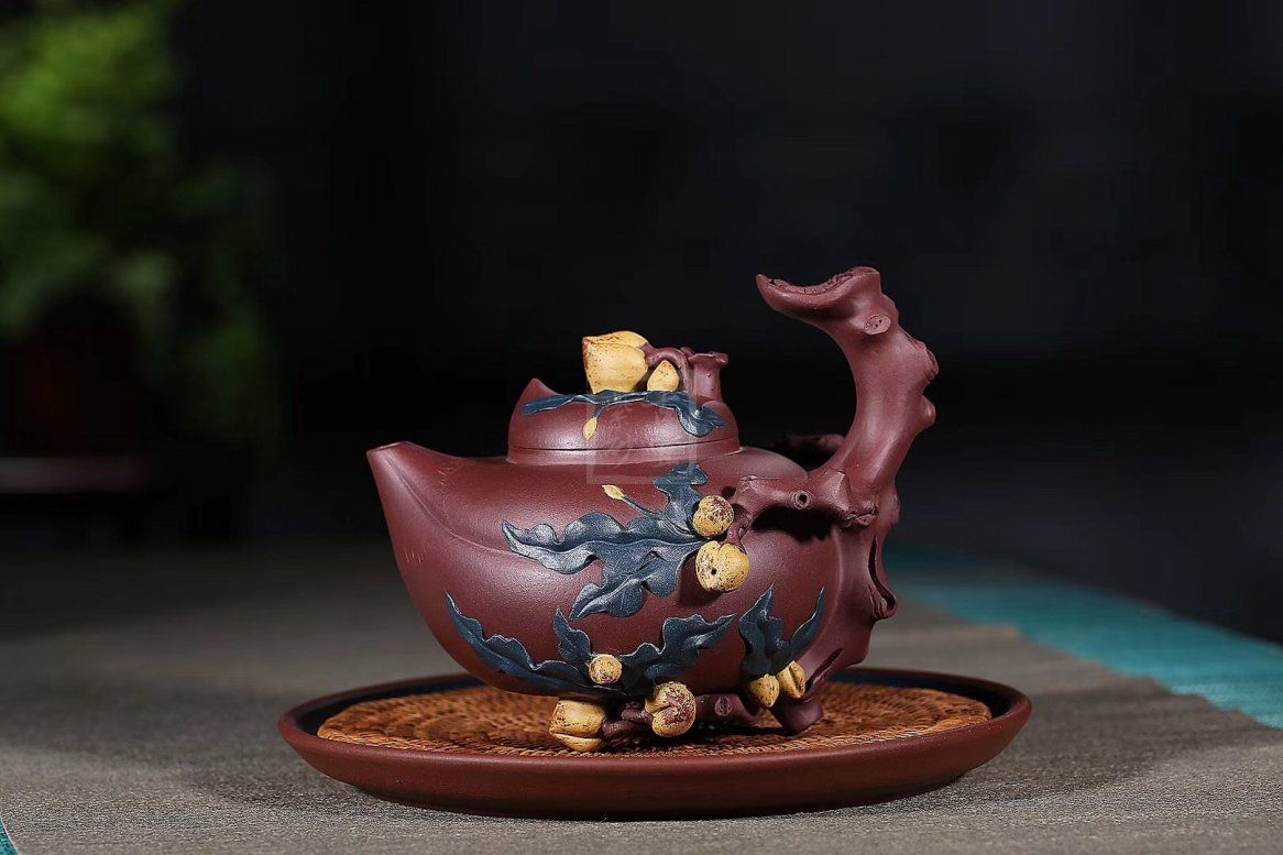 《多子多?！芬伺d紫砂壺高級工藝美術(shù)師純手工底槽青中壺茶具泡茶壺創(chuàng)新壺